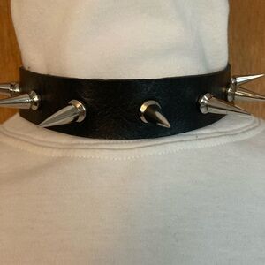 Black Spiked Choker Necklace